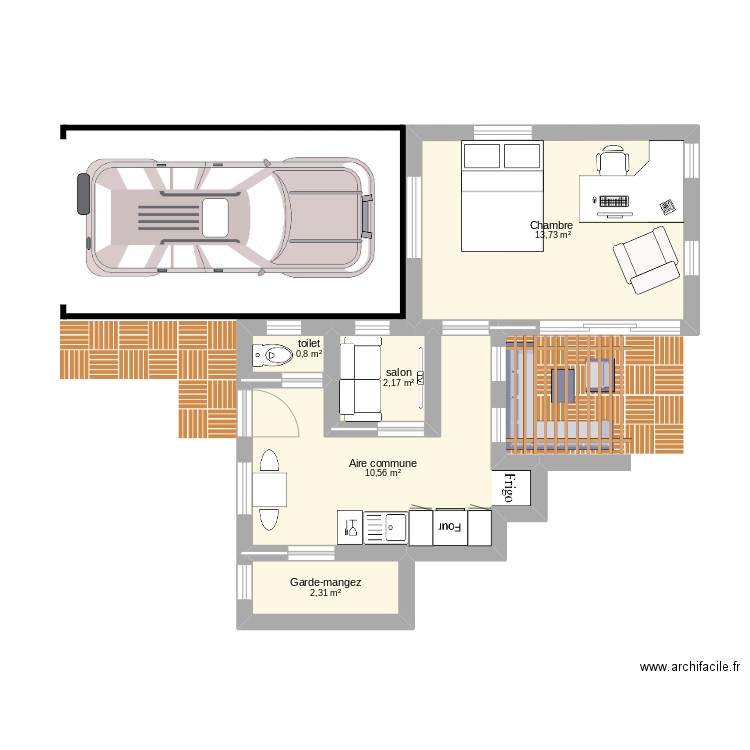 Ashton. Plan de 5 pièces et 30 m2
