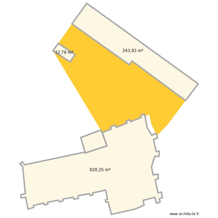gournay sur aronde. Plan de 3 pièces et 889 m2