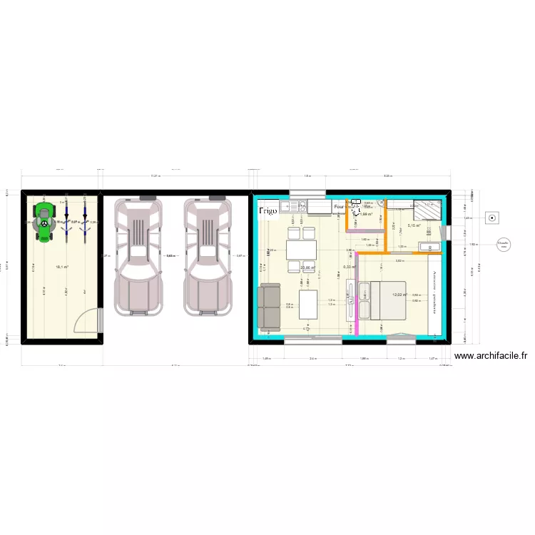 Garage Lolo Camille. Plan de 6 Pièces et 110 m²