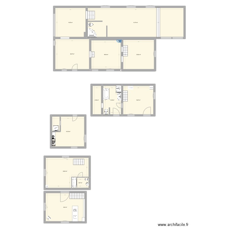 Bentofario. Plan de 12 pièces et 254 m2