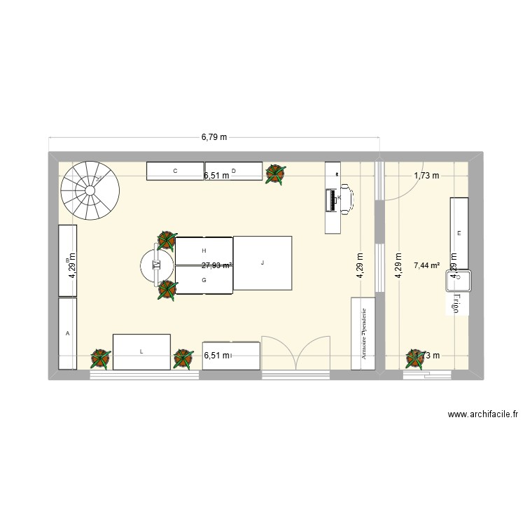 BTS ADOC. Plan de 2 pièces et 35 m2