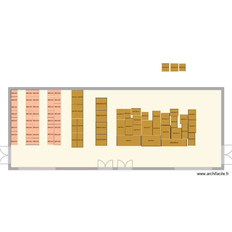 KNL+6 - sans mobilier. Plan de 1  et 183 m²