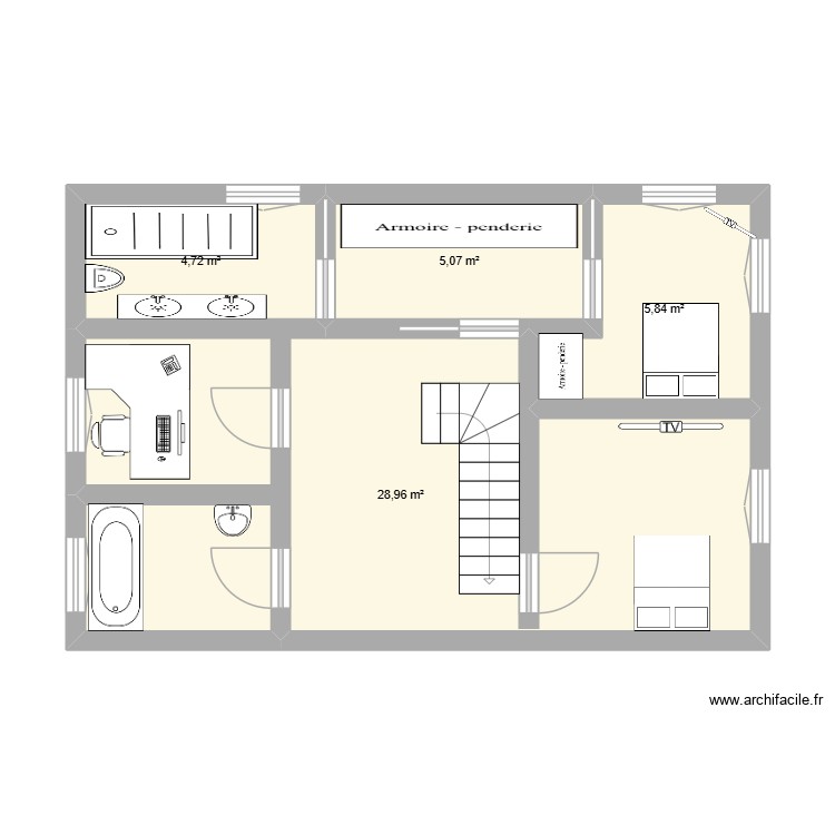 PIERRICK VERRAL 1 SAUTE RENARD étage part 1. Plan de 0 pièce et 0 m2
