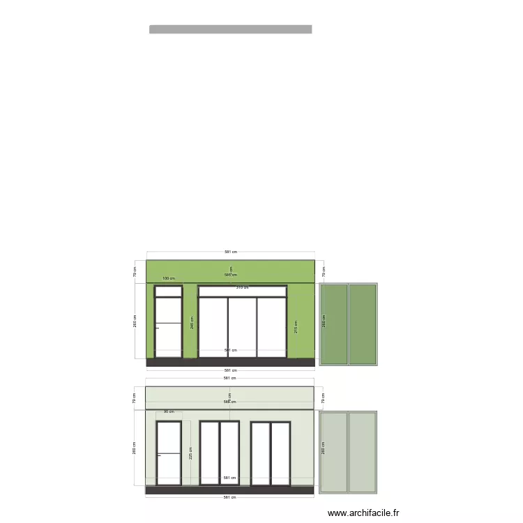 local pro fa&ccedil;ade. Plan de 