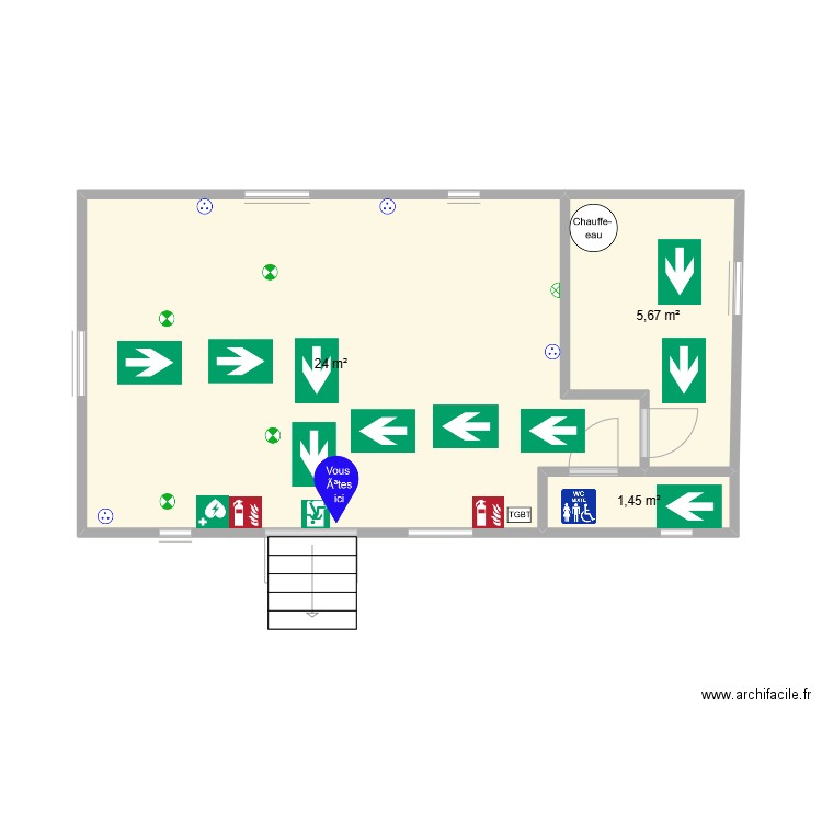 VIGISECURE85 BUREAUX. Plan de 3 pièces et 31 m2