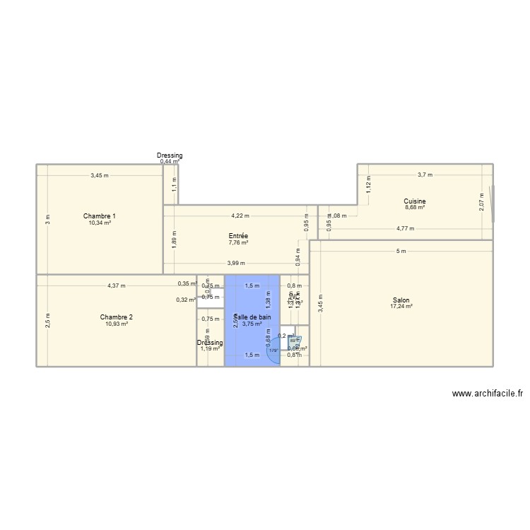 villejuif 2. Plan de 13 pièces et 63 m2