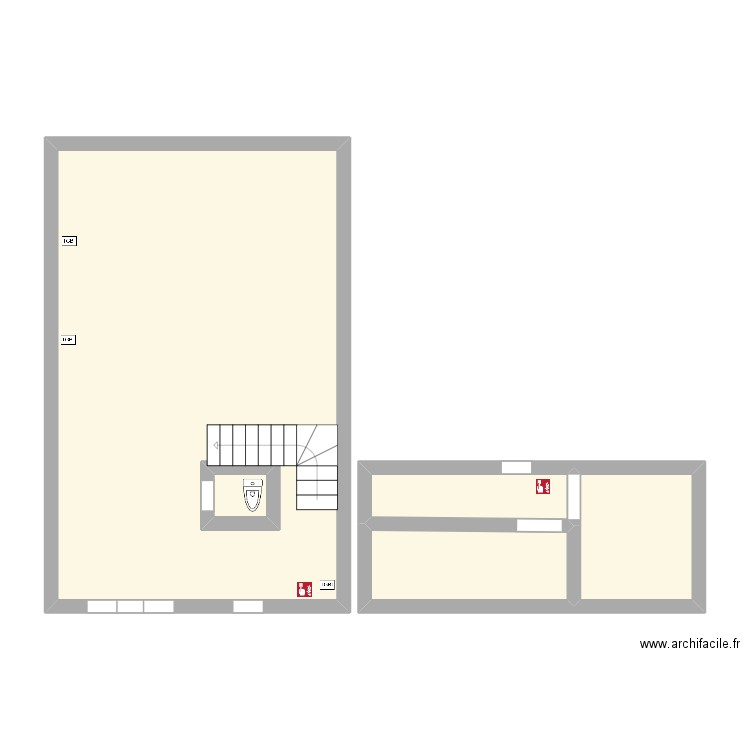 sanitronics. Plan de 5 pièces et 63 m2