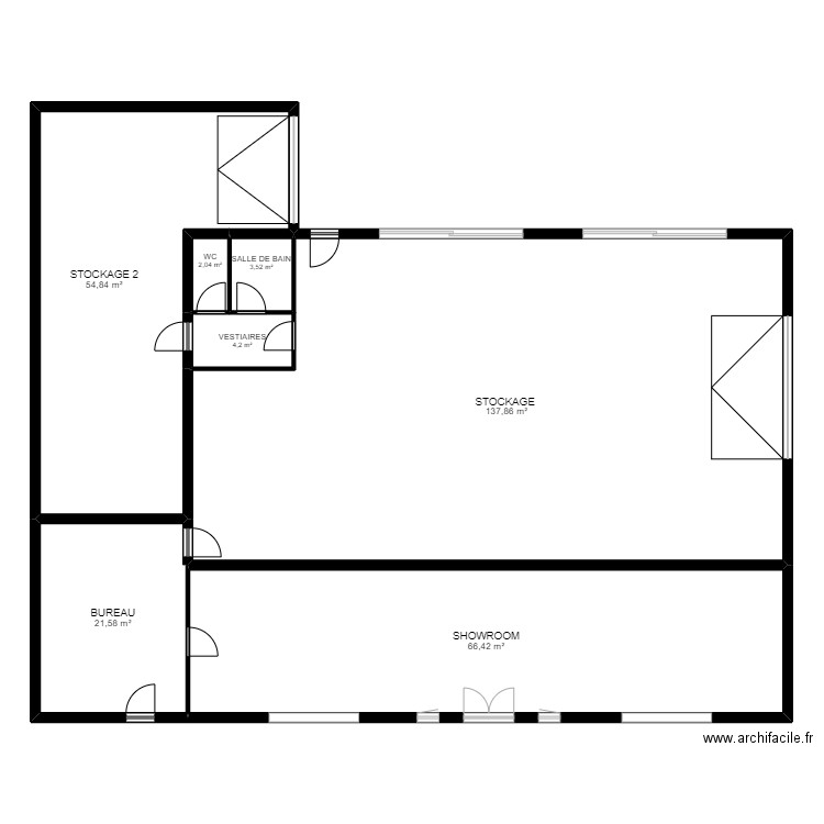 DÉPÔT 1. Plan de 7 pièces et 290 m2