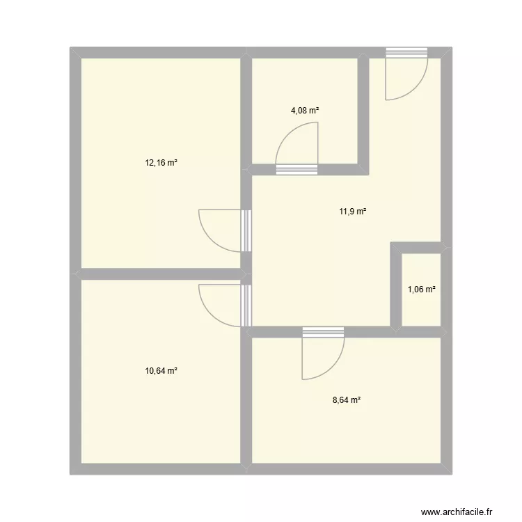 BAT 212 RDC. Plan de 6  et 48 m²