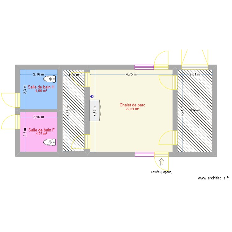 Parc Carlos D'alcantara. Plan de 5 pièces et 48 m2