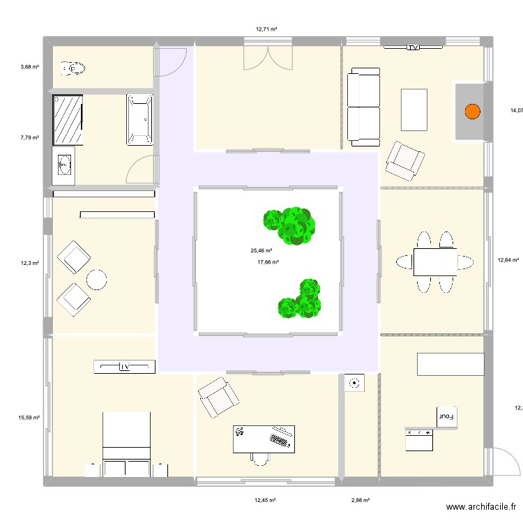projet perso maison retraite. Plan de 13 pièces et 170 m2