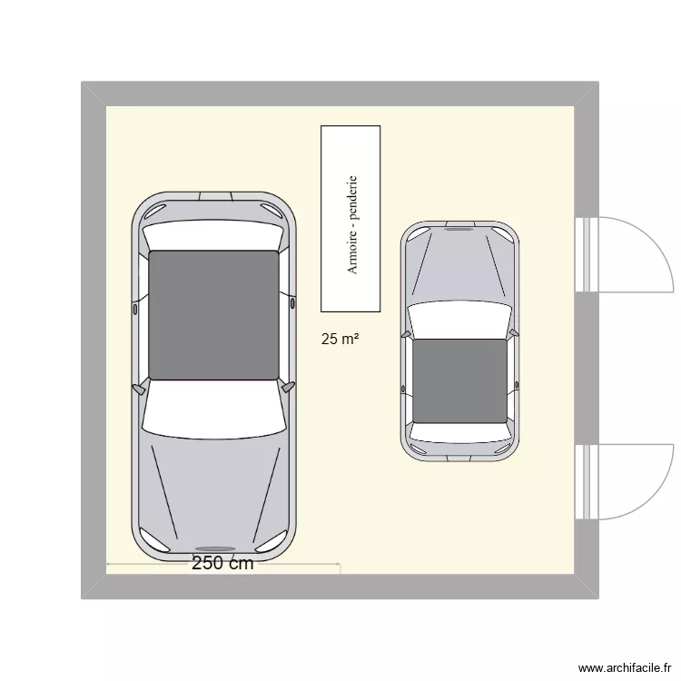 Amenagement garage. Plan de 1 et 25 m² Amenagement garage. Plan de 1 et 25 m²
