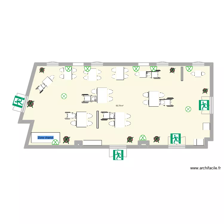 Plan salle &agrave; manger EHPAD-les jardins du Causses. Plan de 