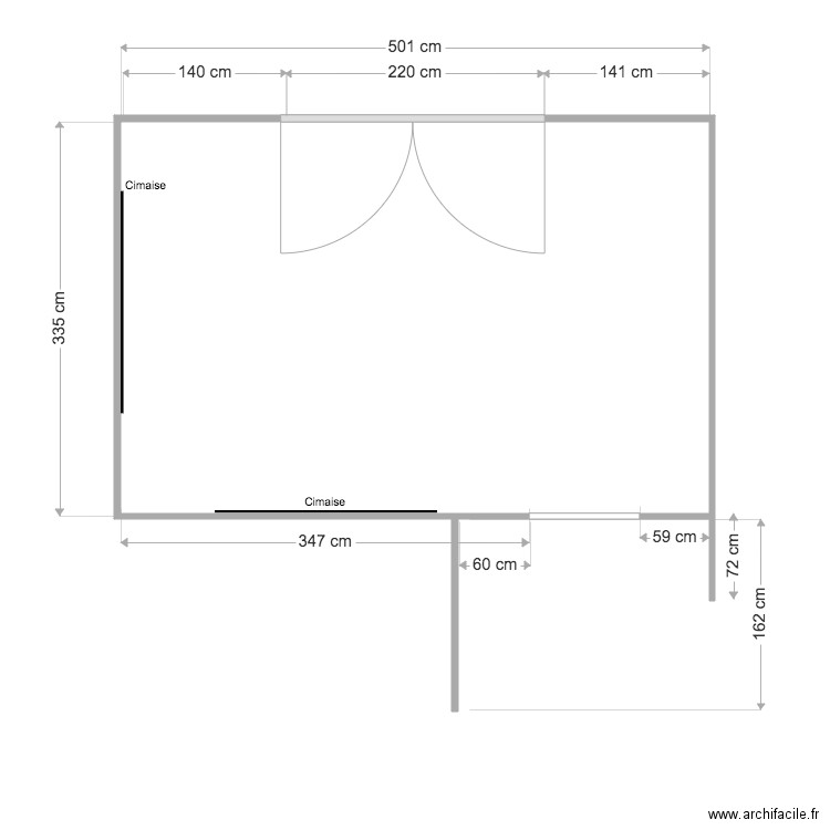 Sejour. Plan de 1 pièce et 17 m2