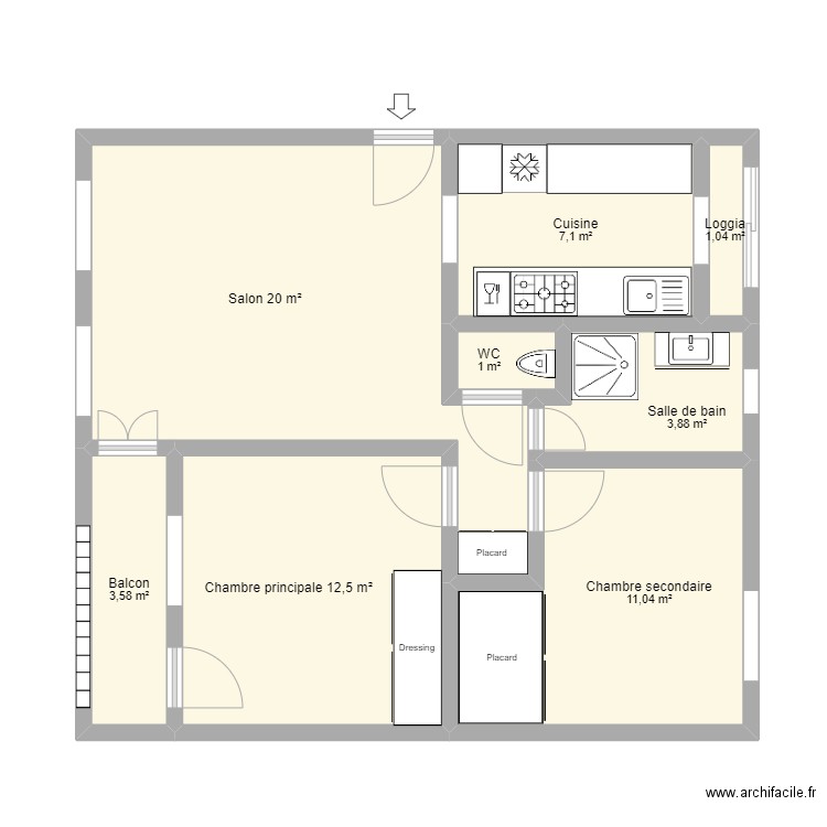 Plan salon de provence. Plan de 8 pièces et 60 m2