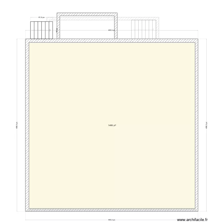 Centre Chr&eacute;tien de Lanaudi&egrave;re. Plan de 3  et 414 m²