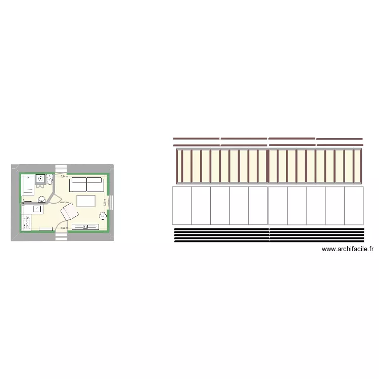 Petite maison. Plan de 22  et 47 m²