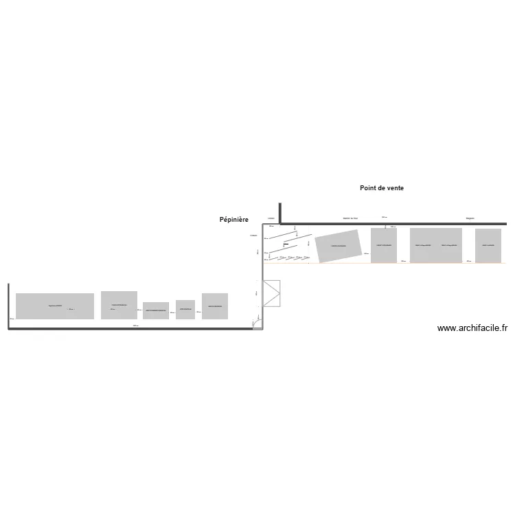 Implantation devanture du magasin. Plan de Implantation devanture du magasin. Plan de