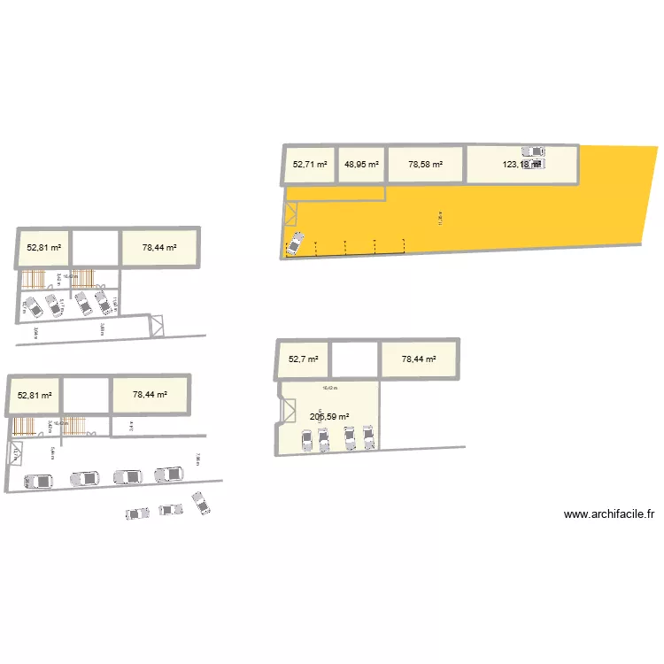 configuration possible ext. Plan de 11 et 903 m² configuration possible ext. Plan de 11 et 903 m²
