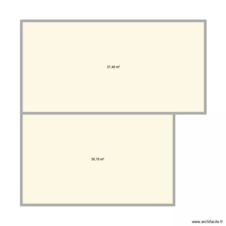 vestiaires. Plan de 2  et 68 m²