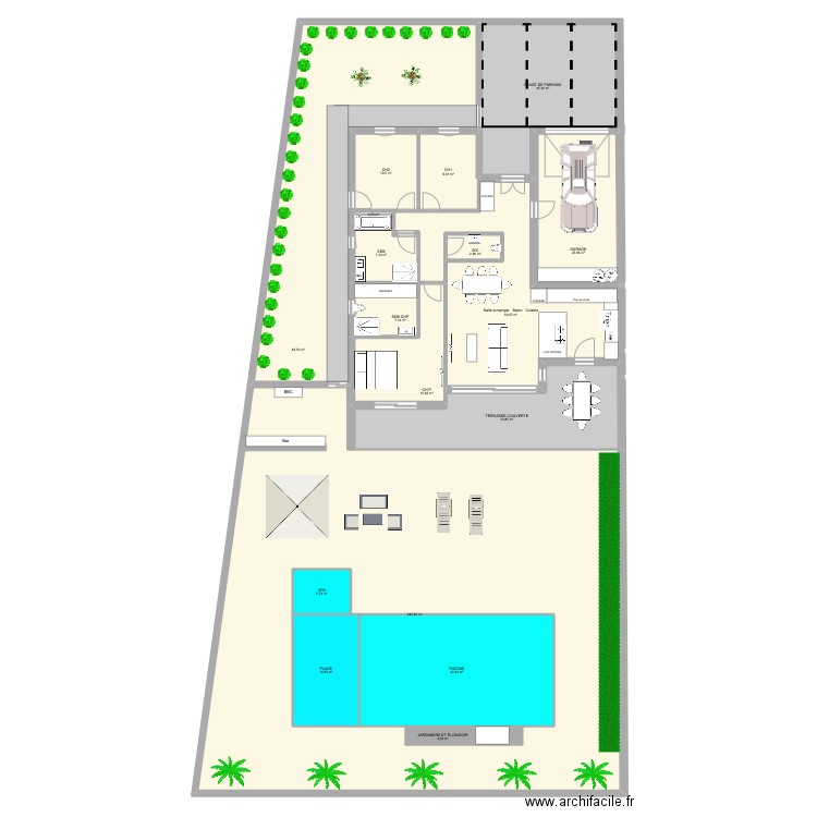 ORNAISONS. Plan de 17 pièces et 669 m2