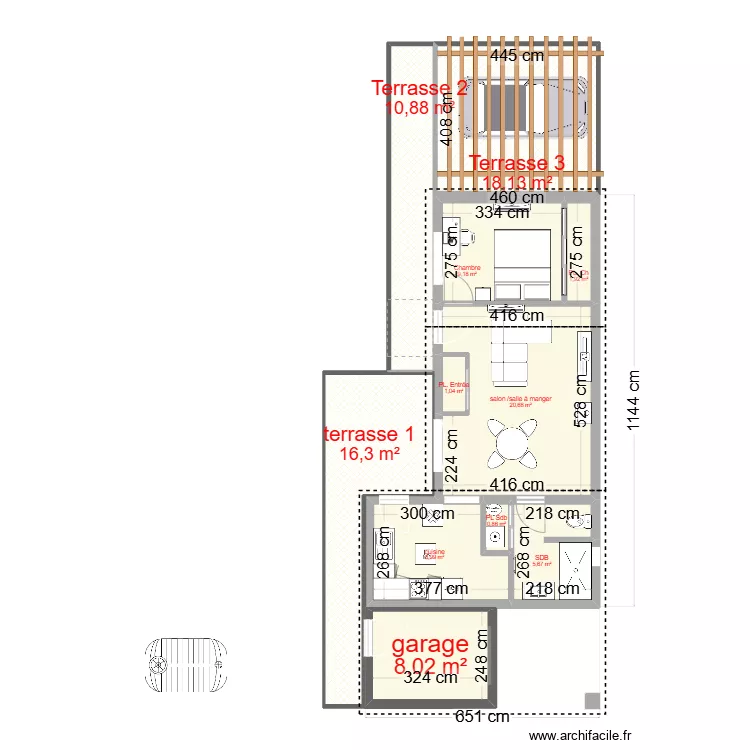 Plan avec abri de jardin&abri bois. Plan de Plan avec abri de jardin&abri bois. Plan de