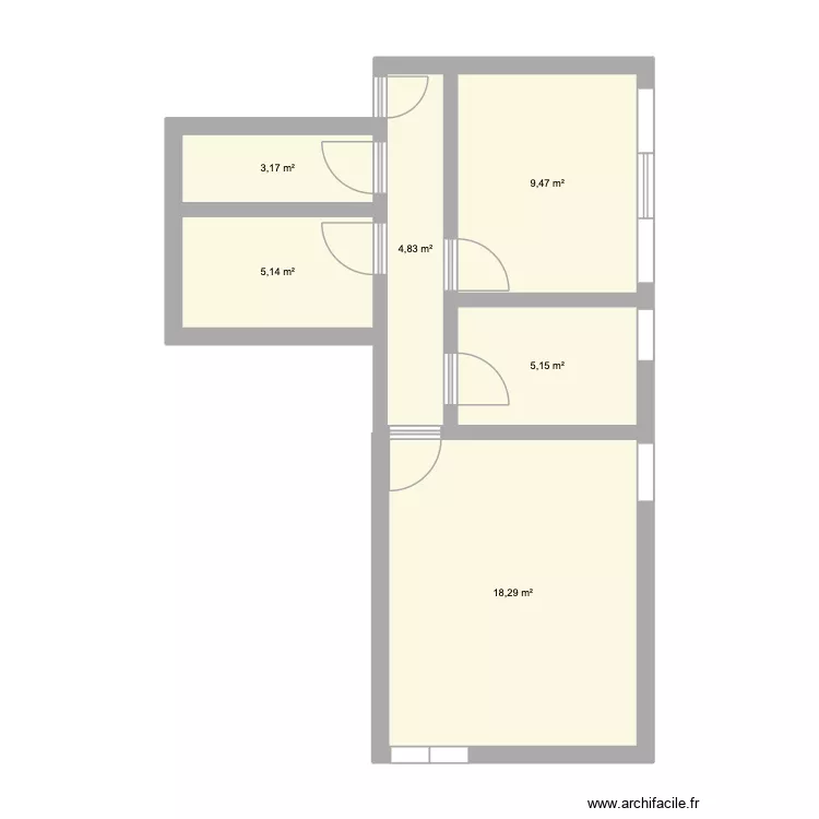 Av. &eacute;pervier. Plan de 6  et 46 m²