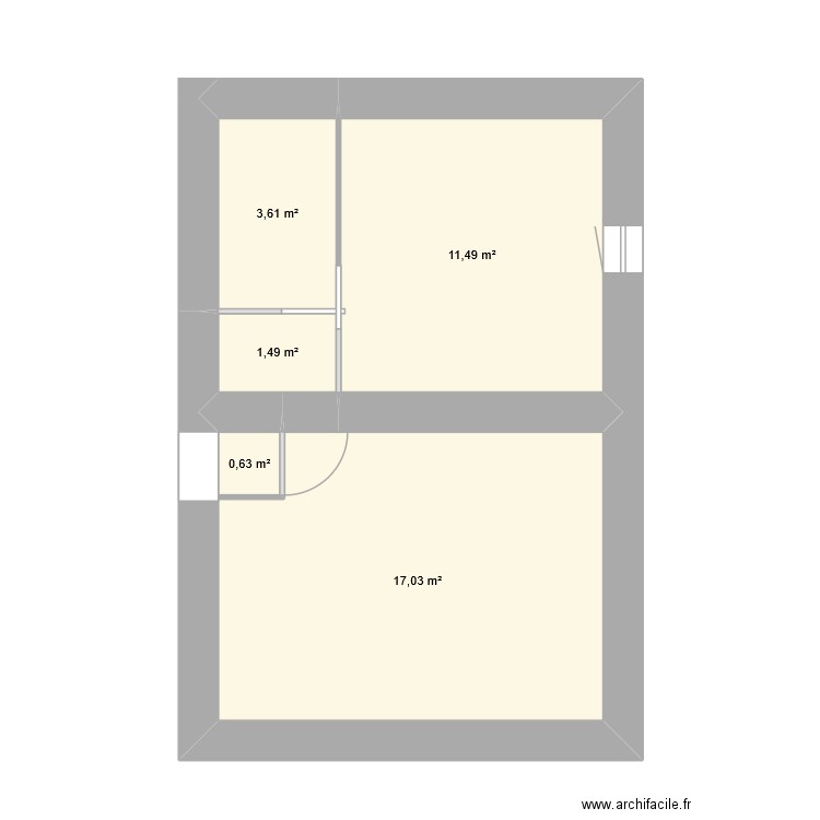 maison. Plan de 5 pièces et 34 m2