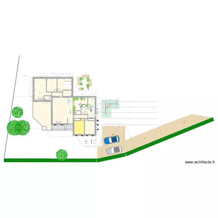 nouvelle cuisine etape2. Plan de 36  et 316 m²