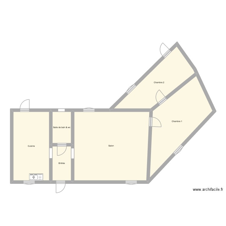 Plan maison. Plan de 6 pièces et 104 m2