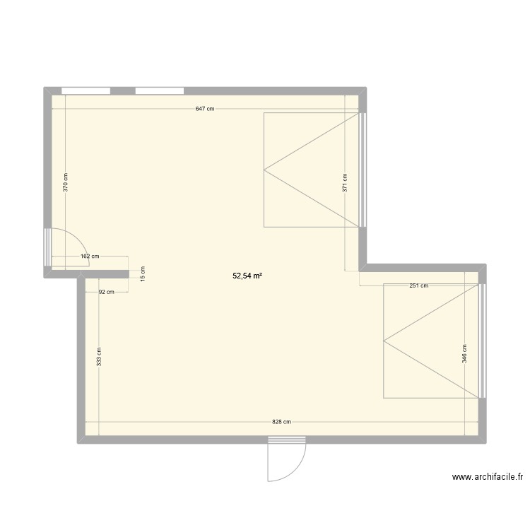 suribi i 3 garage. Plan de 1 pièce et 53 m2