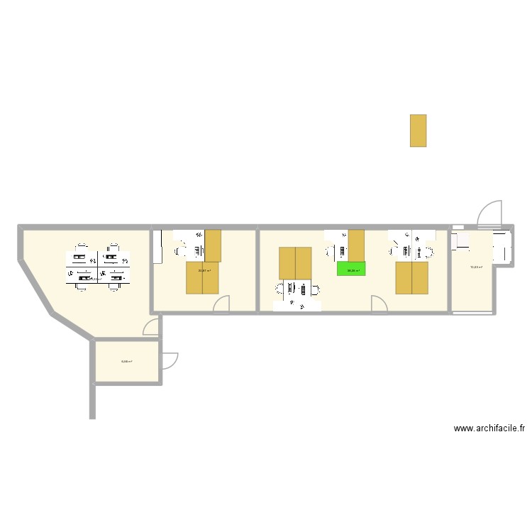 FW locaux. Plan de 5 pièces et 105 m2