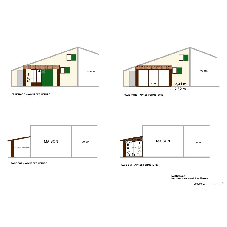 Plan facade. Plan de 12 pièces et 106 m2