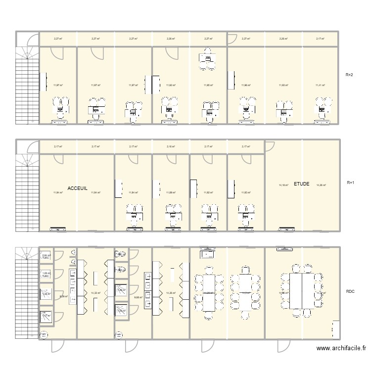 EIFFAGE CHANTIER ST JEAN DE BONNEFOND. Plan de 46 pièces et 340 m2