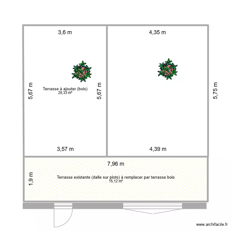 Ext La Teste. Plan de 2 et 35 m² Ext La Teste. Plan de 2 et 35 m²