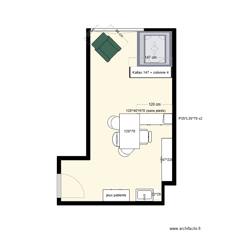 Projet final matériel derrière moi. Plan de 1 pièce et 17 m2