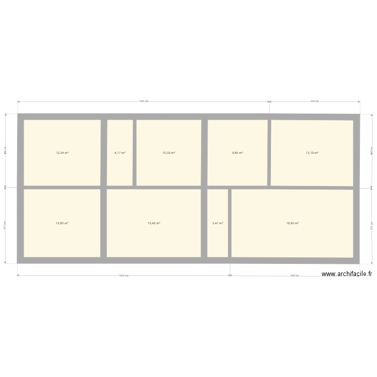 LENOIR rdc. Plan de 9 pièces et 101 m2
