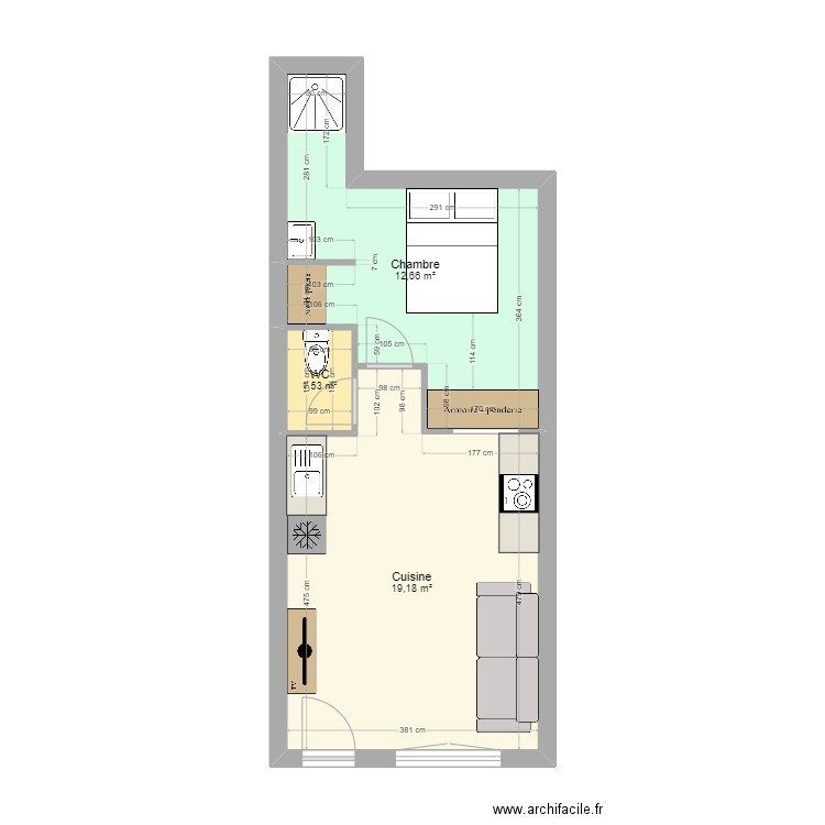 RDC SAULCE T1. Plan de 0 pièce et 0 m2