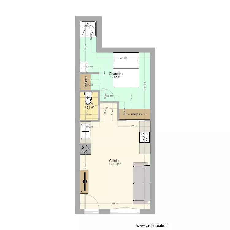 RDC SAULCE T1. Plan de 
