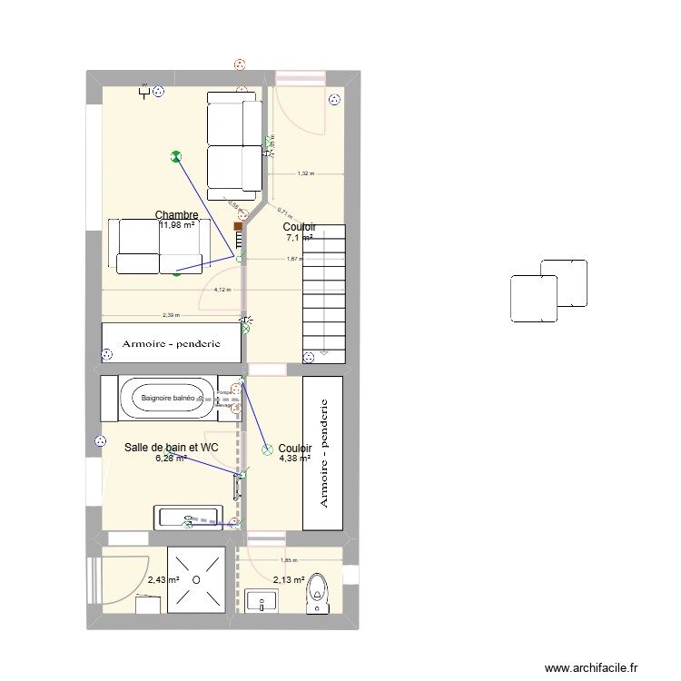 Saint-Palais partie haute RDC variante 2. Plan de 0 pièce et 0 m2