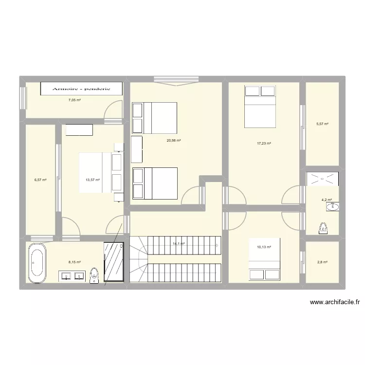 tanger 1 etage. Plan de 11  et 110 m²