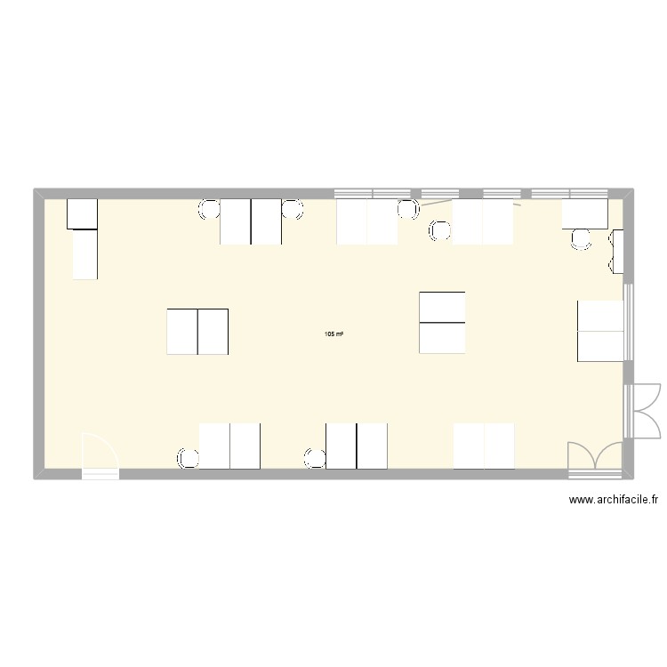 Classe S114 Paléficat. Plan de 1 pièce et 105 m2