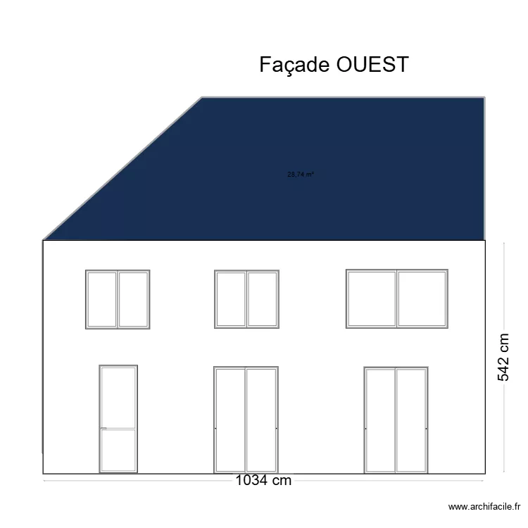 Fa&ccedil;ade ouest. Plan de 