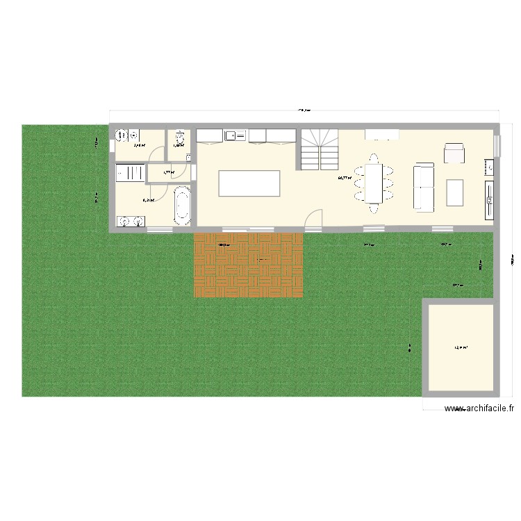 MAISON MAROEUIL. Plan de 6 pièces et 88 m2