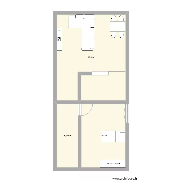 Plan MC. Plan de 3  et 62 m²