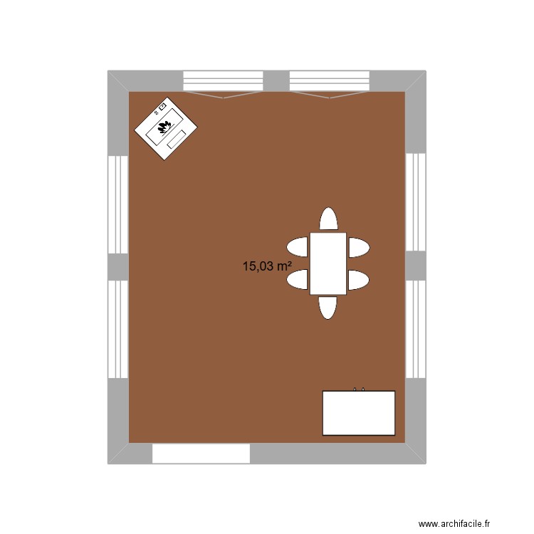 Agrandissement Lucerne #2. Plan de 1 pièce et 15 m2
