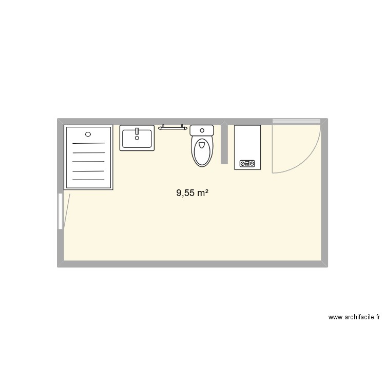 soula. Plan de 1 pièce et 10 m2