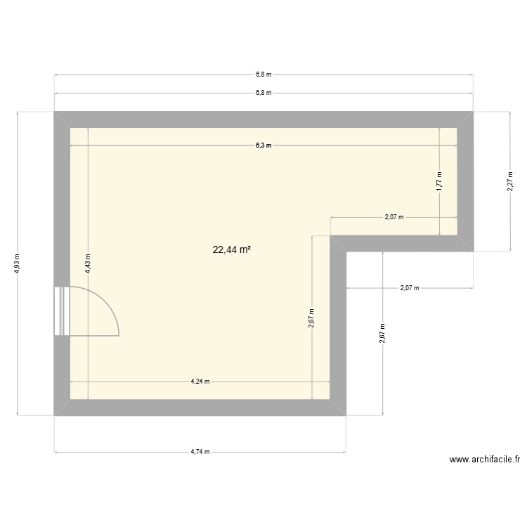 GARGE VELO. Plan de 1 pièce et 22 m2