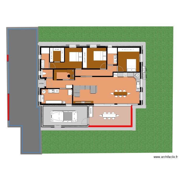 plan habitation aménager  2. Plan de 13 pièces et 222 m2