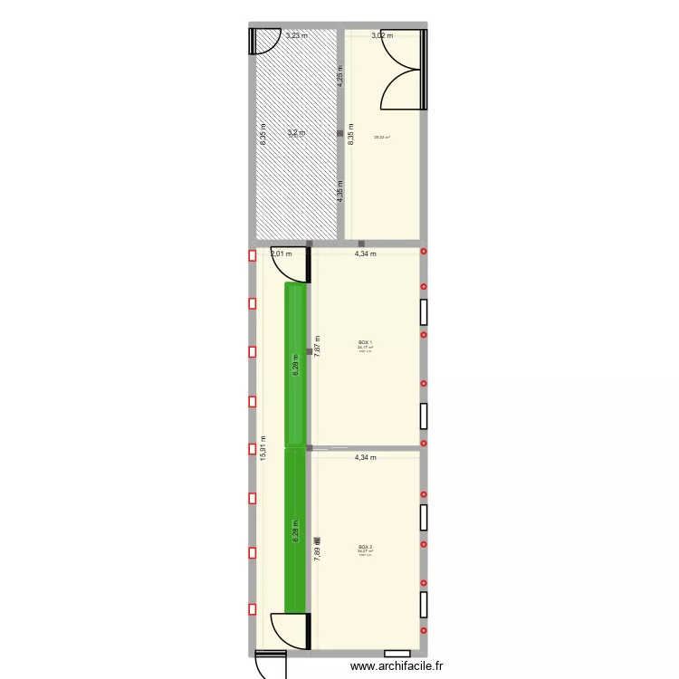 ETABLE_V1. Plan de 7  et 160 m²